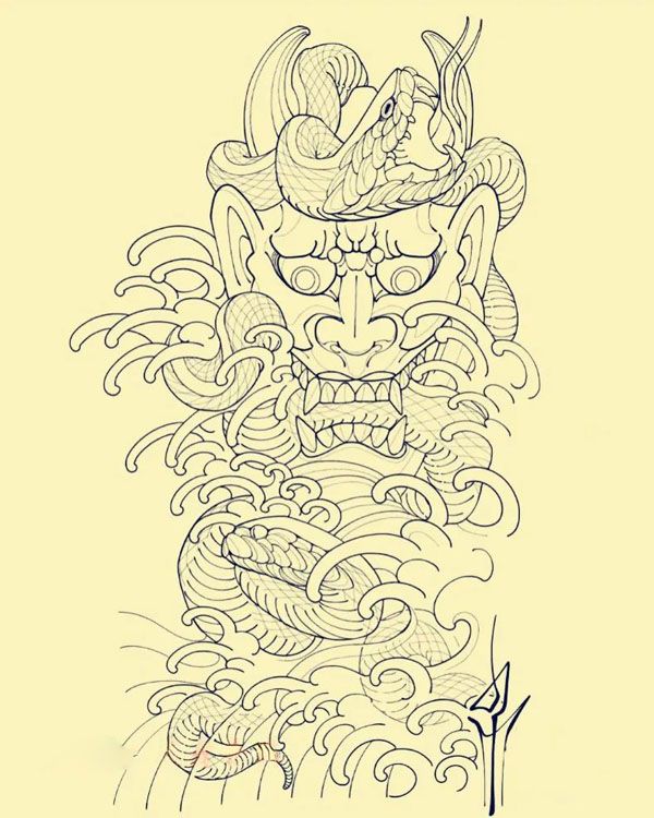 线条纹身手稿